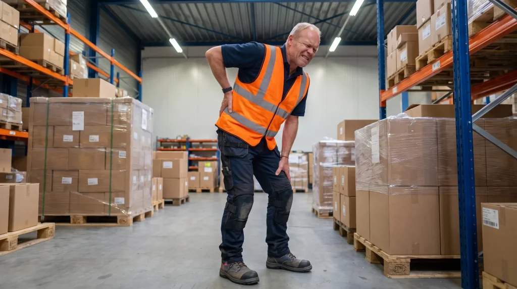 Rugpijn zonder ergonomische omsnoeringsmachine